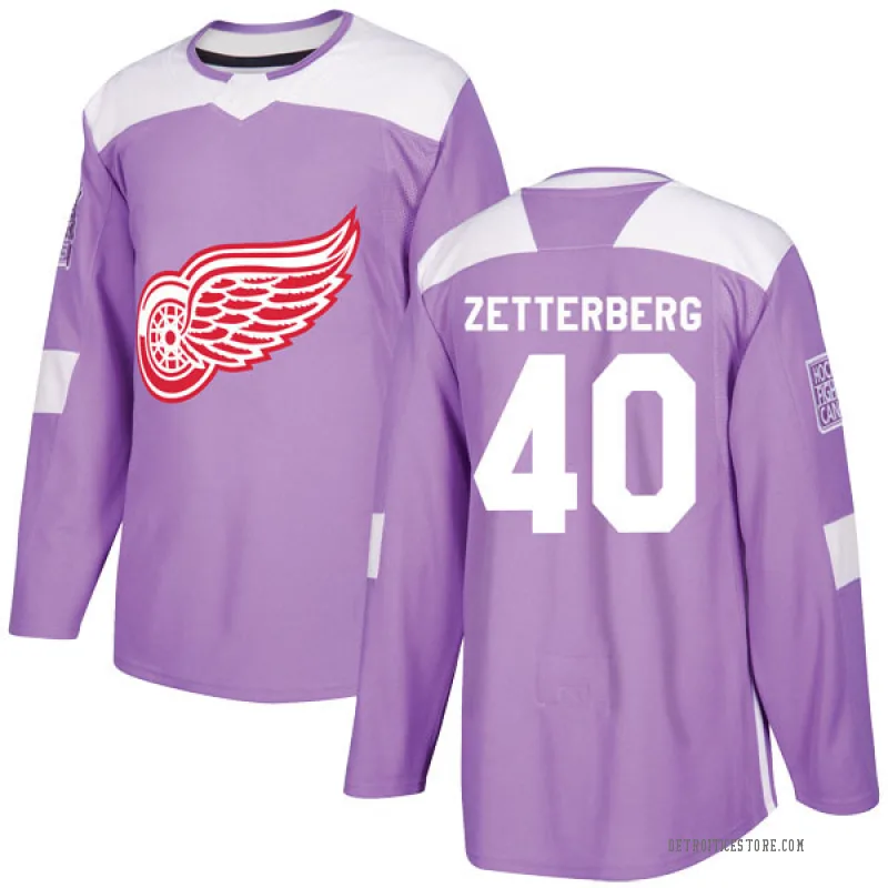 No40 Henrik Zetterberg Purple Fights Cancer Jersey